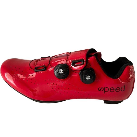 Cycling Bike Shoes Men Women Indoor Outdoor Cleat Compatible Red with Lock 43 46 - Picture 3 of 16